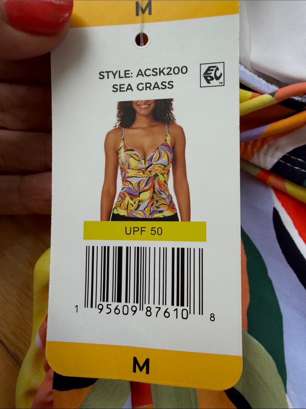 Anne Cole Yellow Multicolor V-Neck Tankini Top - Picture 4 of 9